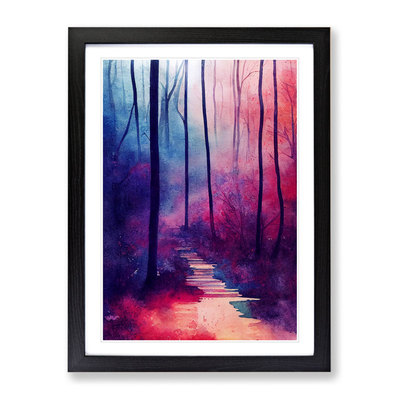Alluring Forest - Wall Art, Black Framed Paper, 36cm H x 27cm W, White