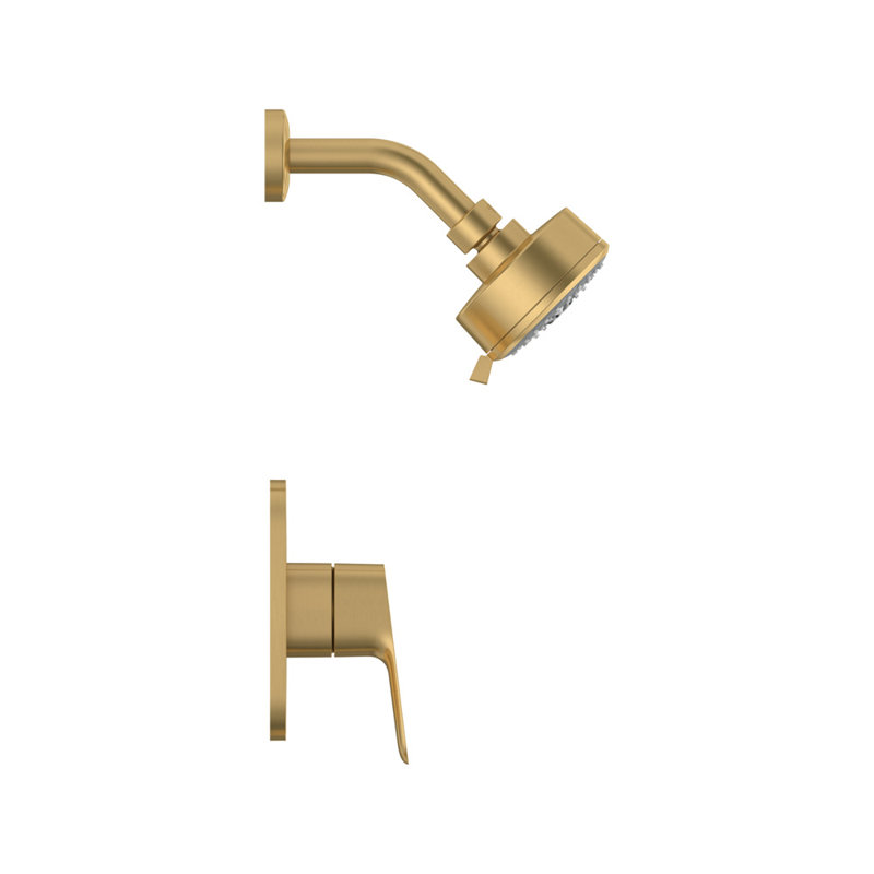 Cubeo Pressure Balance Valve Shower Trim Kit, GROHE BRUSHED COOL SUNRISE
