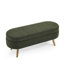 Banc de rangement repose-pieds ovale, pieds en bois d'hévéa, vert (43,5 po x 16 po x 16 po)