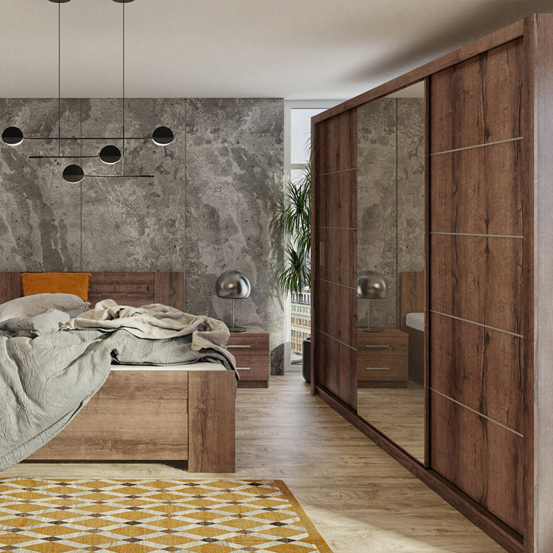 Frazierii 3 Door Manufactured Wood Wardrobe, Monastery