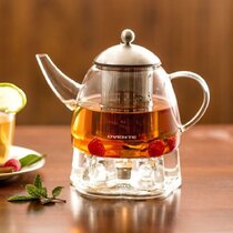 Ovente Glass Teapot with Removable Stainless-Steel Infuser