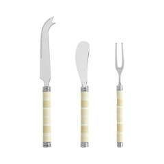 Curvo Cheese Set, Cheese Knife, and Fork, Acacia Wood