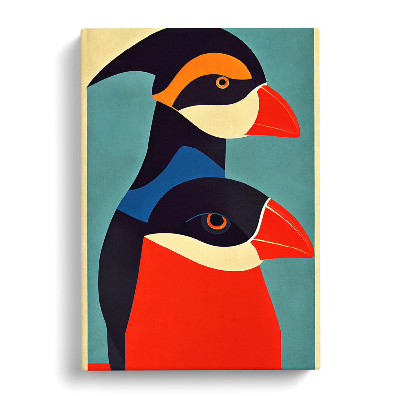 Royola Puffin Art Deco Vol.1 - Wrapped Canvas, 60cm H x 40cm W