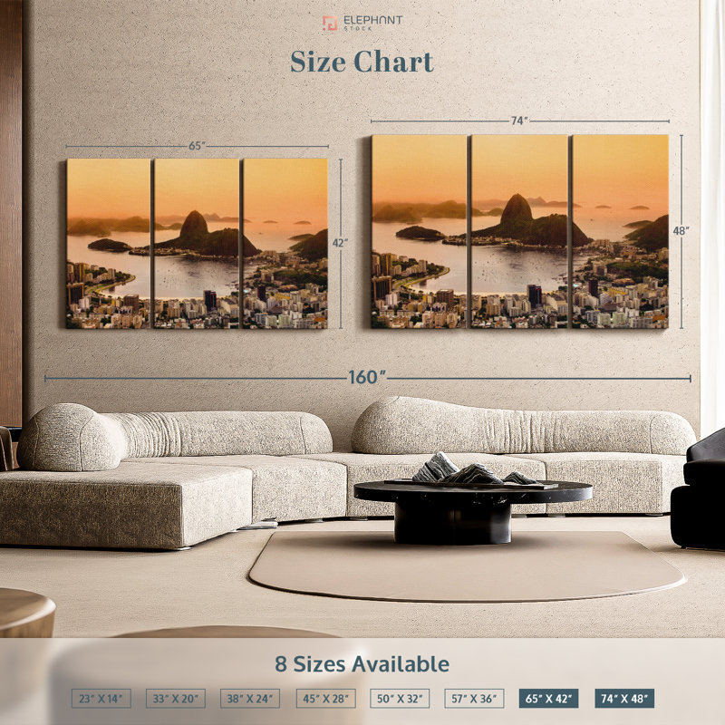 Architecture " Rio De Janeiro " 3 - Pieces, 48" H x 74" W x 1.25" D