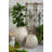 Large Magnesium Flower Pot With Weathered White Finish And Ridged Texture-35962567