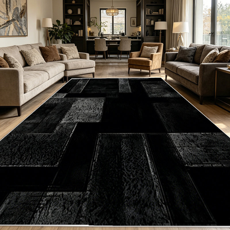 1PC dark vintage distressed geometric patchwork textured area rugs for Living Room, Soft and Comfortable, Suitable for all seasons, easy-to-maintain, machine washable Indoor floor mat, Under Table Farmhouse suitable for dining room, bedroom, home