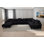 Canapé modulaire réversible en microfibre avec repose-pieds Mandey