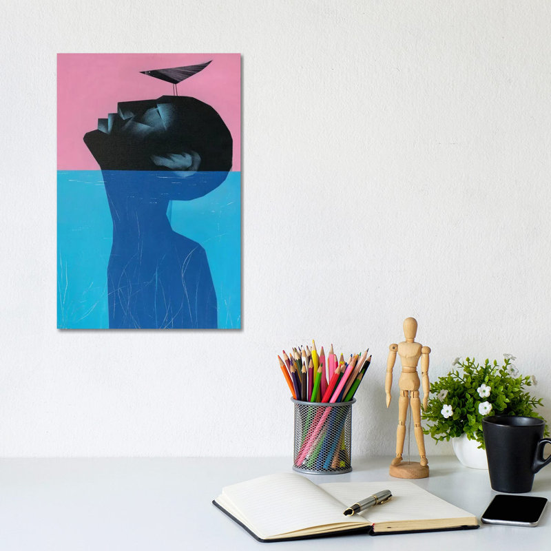 «Drowning Vol volontaire II» par VCalvento - impression d'art graphique, H 12 po x l 8 po x P 0,75 po, Toile tendue