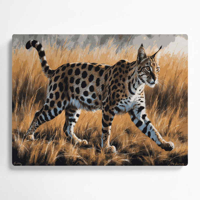 Art mural en métal chats, savane brune, H 24 po x l 36 po