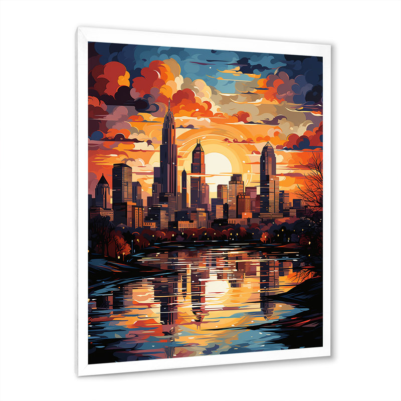 «Lashandra City Charlotte Collage I», reproduction sur toile, H 32 po x l 16 po x P 1 po, Cadre photo blanc
