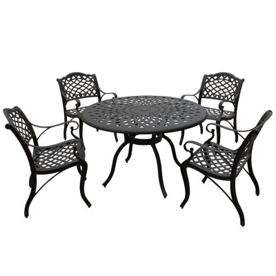 Malloree 4 - Person Patio Dining Set with Round Table