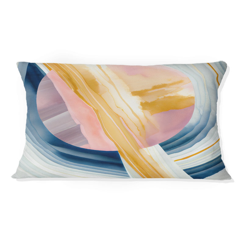 Coussin large large I Golden Brush Stroke I - Abstract Spirals