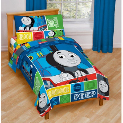 Greenguard Gold Certified Transportation Floral Cotton Blend Toddler Bedding Set