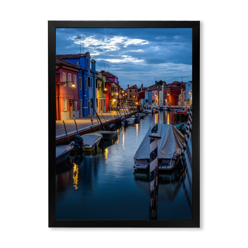Décoration murale Burano Venice House - Nautique et bord de mer, Cadre photo noir, H 20 po x l 12 po x P 1 po