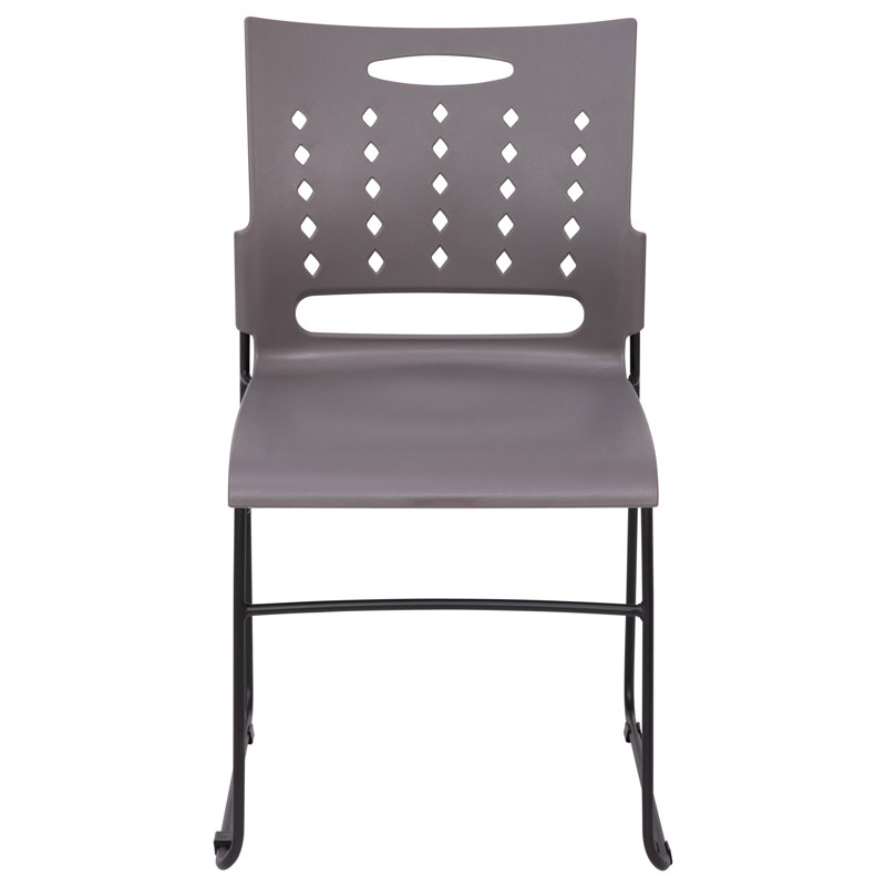 AeroFlow Gray Sled Base Stackable Chairs, Set of 5