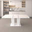 Table de salle à manger extensible en marbre blanc pour 6 à 10 personnes