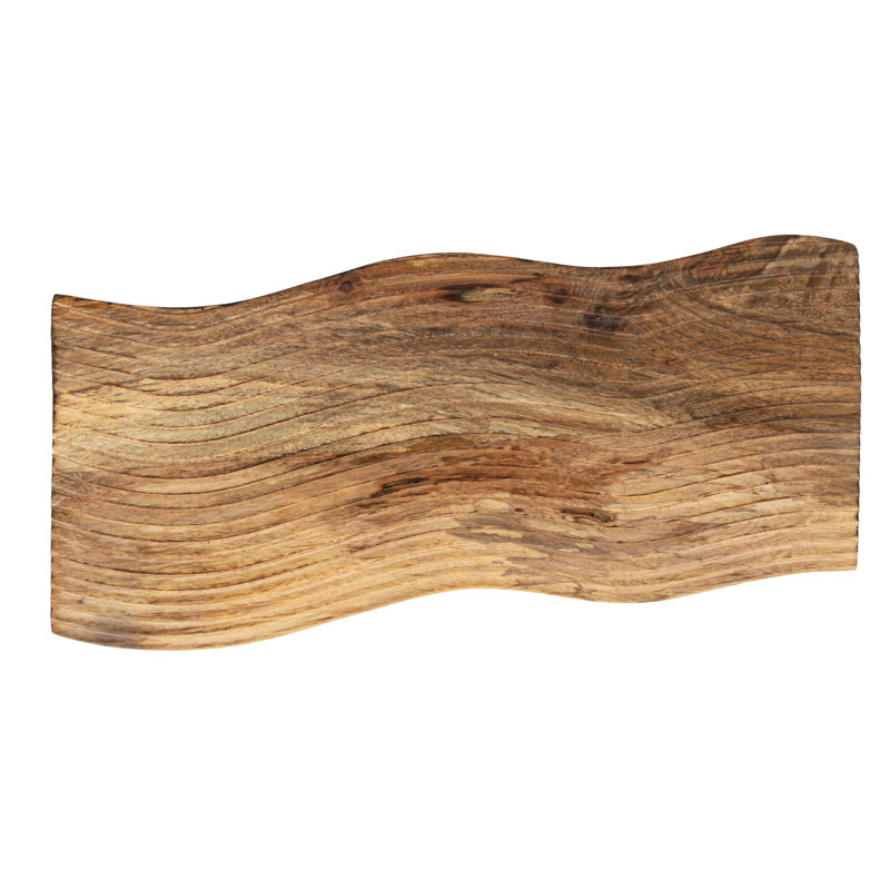 Grooved Mango Wood Rectangular Cheese Cutting Board, Walnut Finish