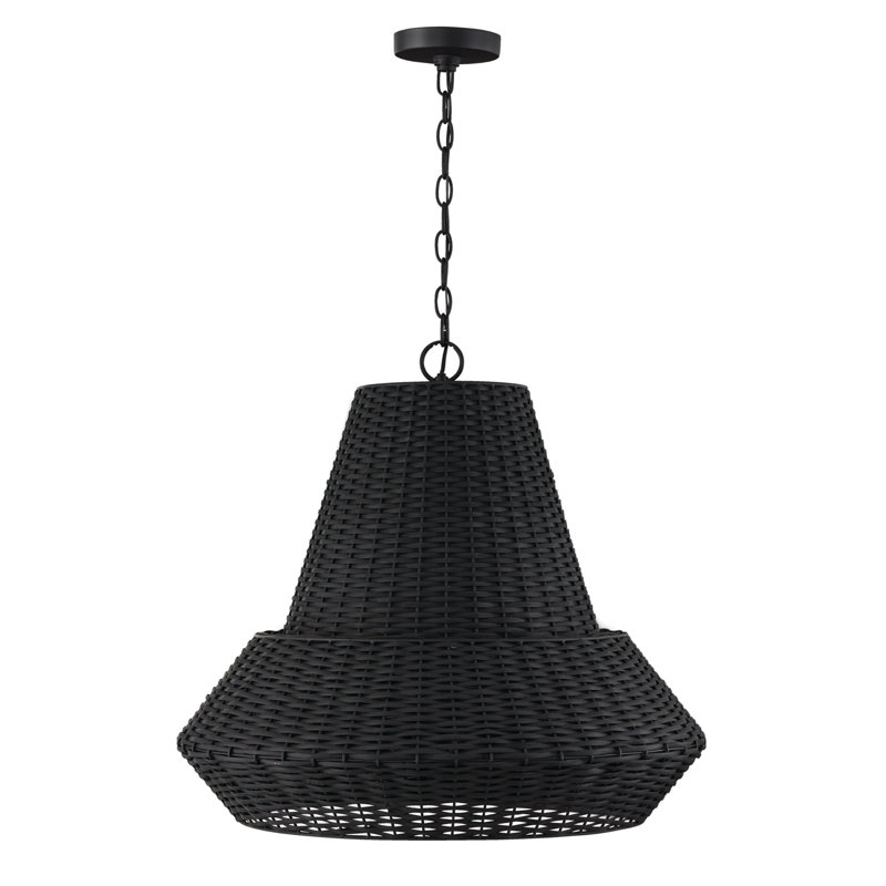 Luminaire suspendu géométrique à 4 lumières, Noir