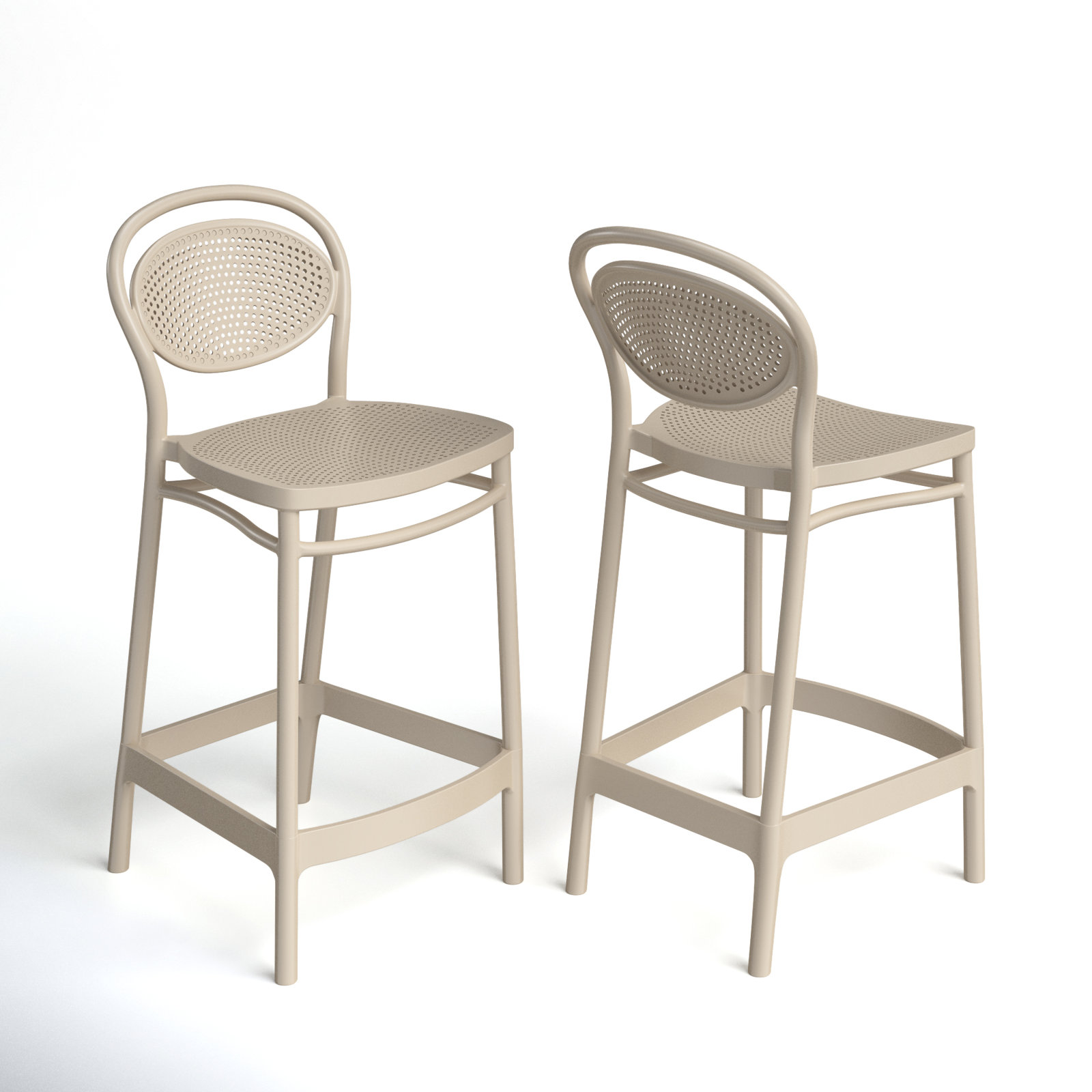 Farrah Outdoor Bar Stool, Taupe, Counter Stool (25.6" Seat Height)