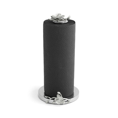 White Orchid Standing Paper Towel Holder