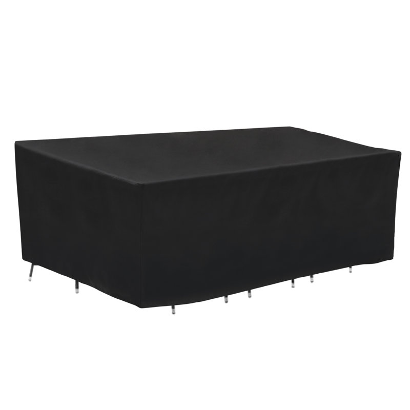 Modern Leisure Black Diamond Rect/Oval Patio Table & Chair Set Cover,  108"L x 64"W x 34"H, Black