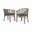 Chaises de salle à manger d'extérieur en bois avec coussins, ensemble de 2-230063105