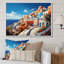 «Colorful Santorini Cityscape City Popape I», reproduction d'art sur toile-82848689-82848690