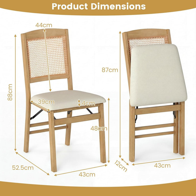 Folding Chair, Beige/Oak