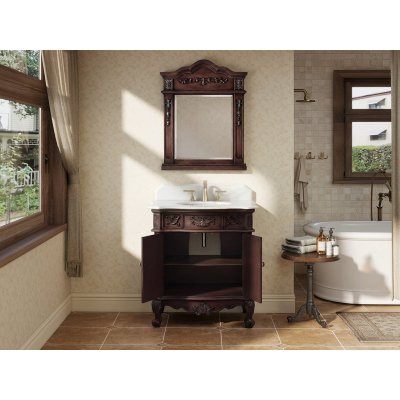 Ensemble de meuble-lavabo simple 31 po Digennaro, Brun