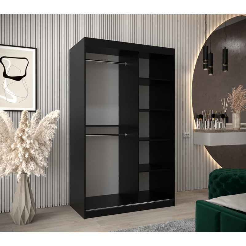 Affordable Sonoma Uppsala V2 Sliding Door Wardrobe 120cm - Flexible Storage Design, Black