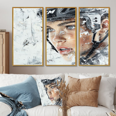 Portrait de joueur de hockey II - ensemble de salon d'art mural