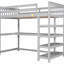 Lit mezzanine simple avec tablette de rangement et bureau en gris - bois massif pour un poste de travail efficace-1442834255-1442834248