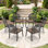 Chaise de patio en fonte d'aluminium 6PCS avec un design sculpté élégant et des coussins bruns confortables pour l'extérieur