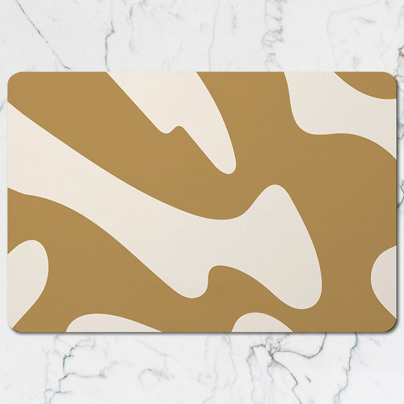 Apple Still Life Placemat And Coaster Set With Teal Background