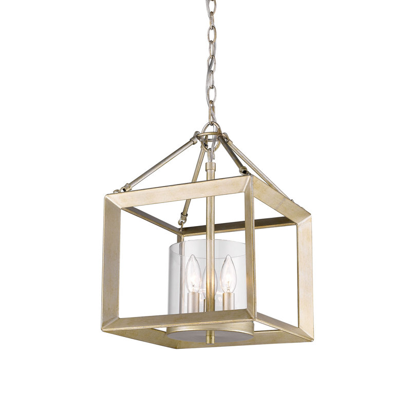 Averee Glass Semi Flush Mount, White Gold