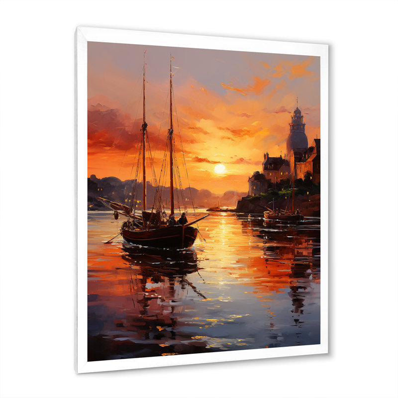 Atalissa, Allemagne, coucher de soleil, port III, H 20 po x l 12 po x P 1 po, Cadre photo blanc