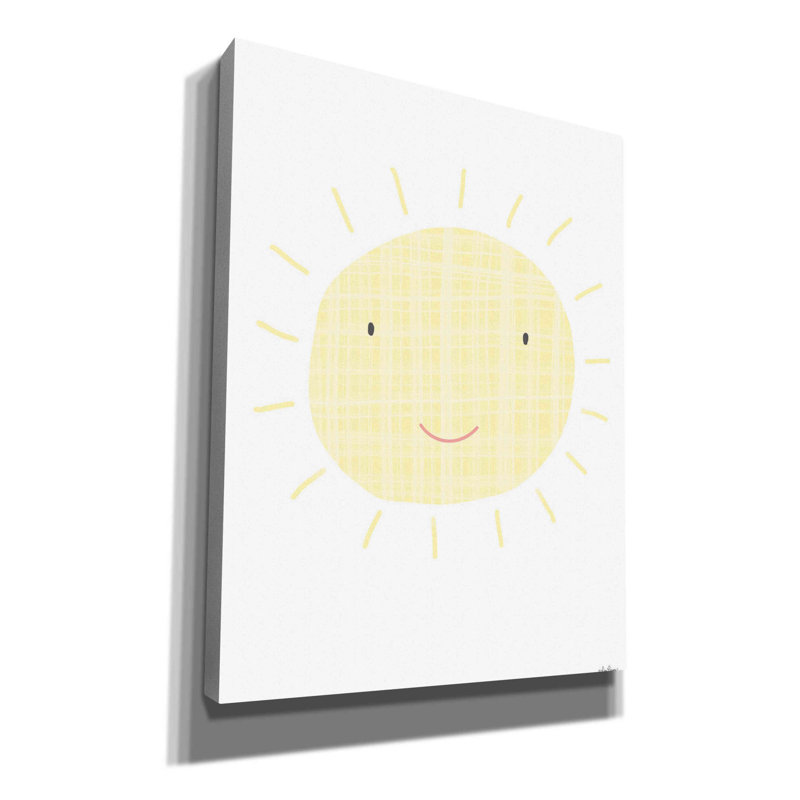 «Happy Sun» par L. Larson, art mural sur toile, H 34 po x l 26 po x P 1,5 po
