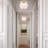 3 Lights Semi Flush Mount Ceiling Light with Modern Linen Farbic Drum White Shade