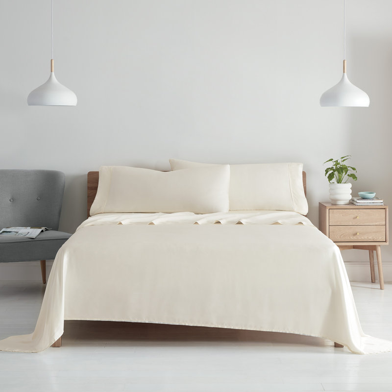 Ensemble de draps Eencalyptus Tencel, Double, Crème