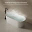 Baignoire de trempage autoportante blanche à surface solide de 53 po x 27,5 po avec trop-plein et bonde escamotable pour salle de bain MonBlari-126410547-130543452