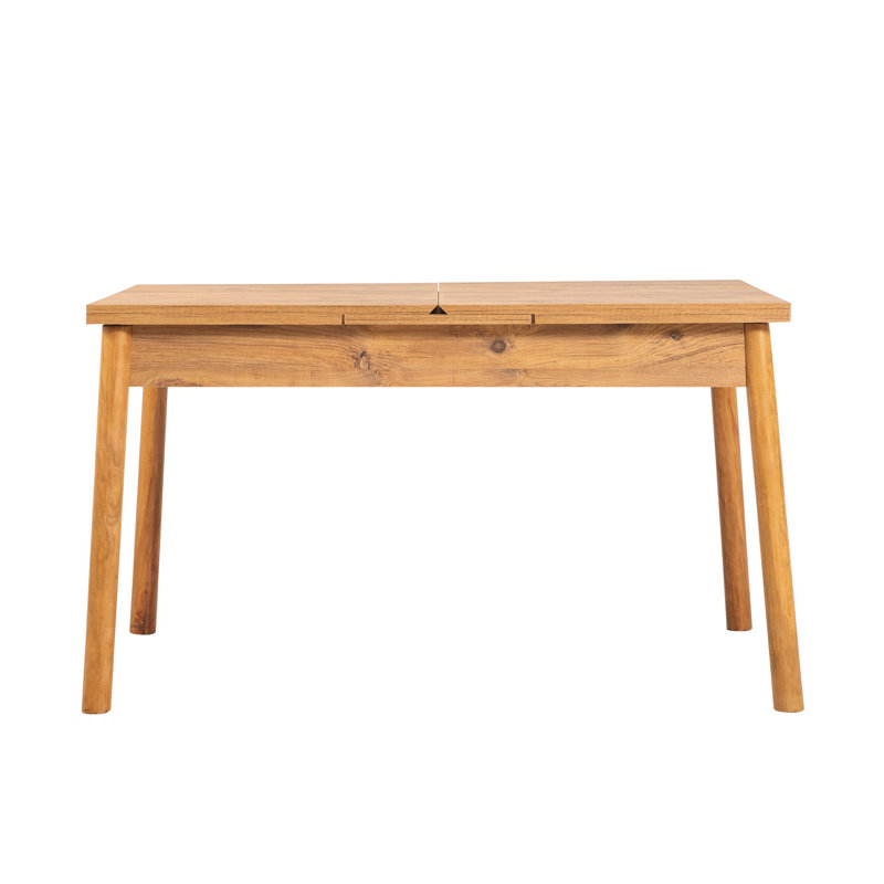 Extendable Dining Table & Bench Set (3 Pieces), Natural/Black