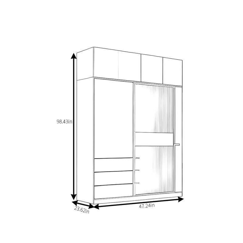 Armoire moderne, simple, pratique, élégante et élégante, H 99 po x l 48 po x P 24 po