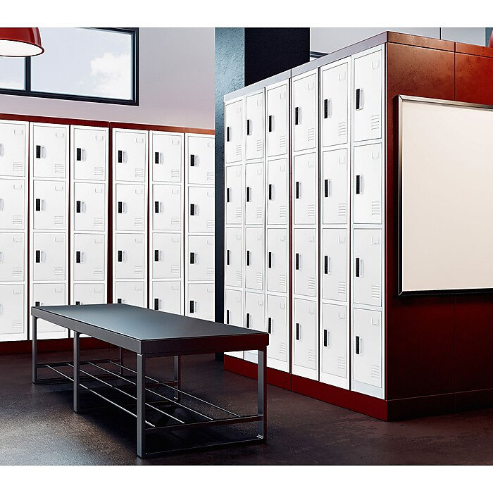 White 72" Steel 4-Tier Storage Locker with Digital Lock