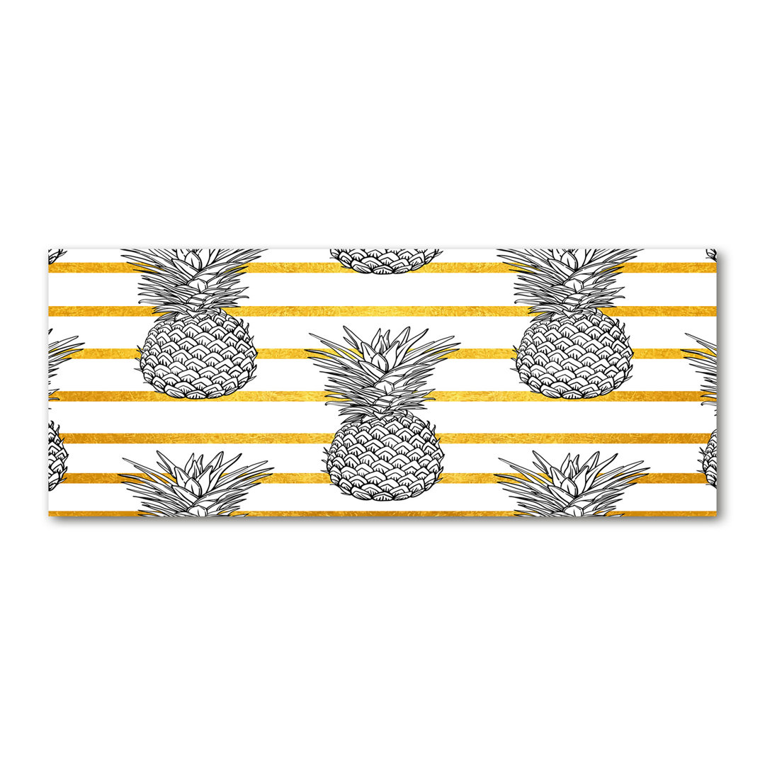 Glasbild Ananas Streifen