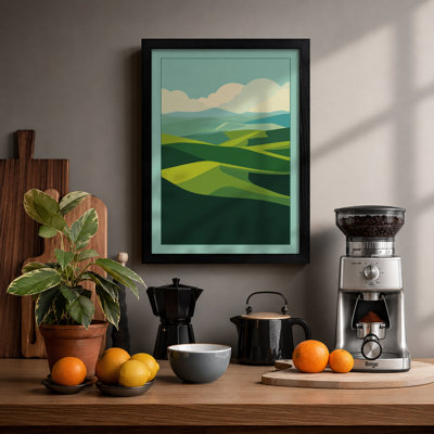 Layered Mountain Vista Modern - Framed Print