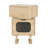 Rotatable Robot-Themed Storage Side Table with Swivel Top and Glass Door