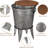 Rustic Farmhouse Side Table With Galvanized Metal Base And Round Wooden Lid - Set Of 2, Vintage Accent Storage Bin For Living Room Or Bedroom