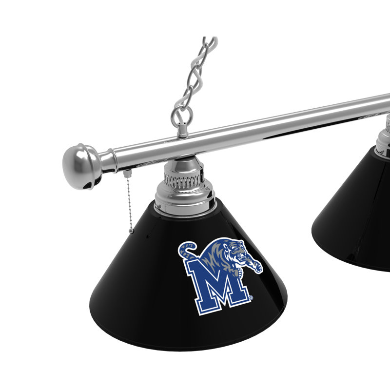 3 - Light Pool Table Lights Pendant, Chrome, Memphis Tigers