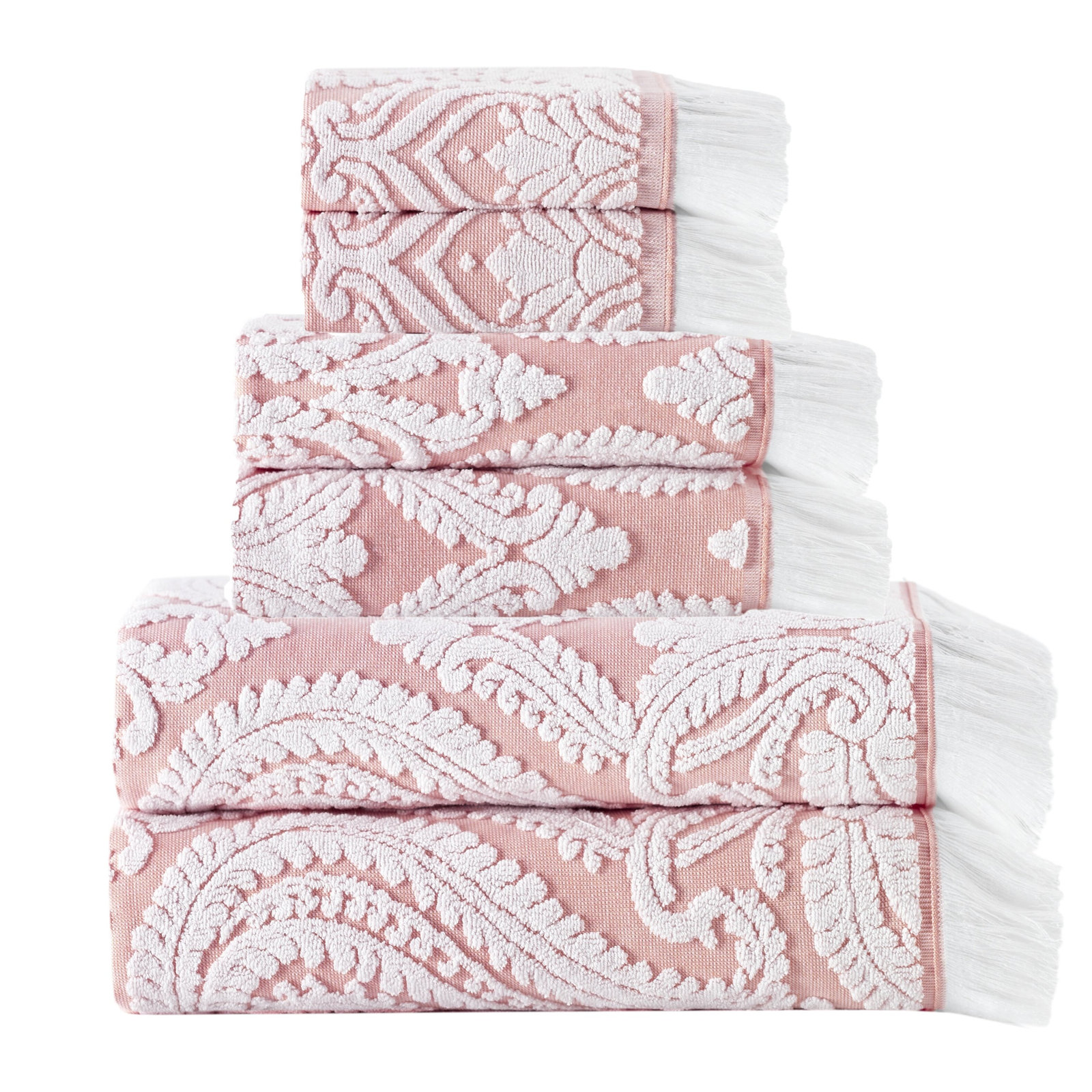 Devon Turkish Cotton Midweight Jacquard Mulit-Size Set, Pink