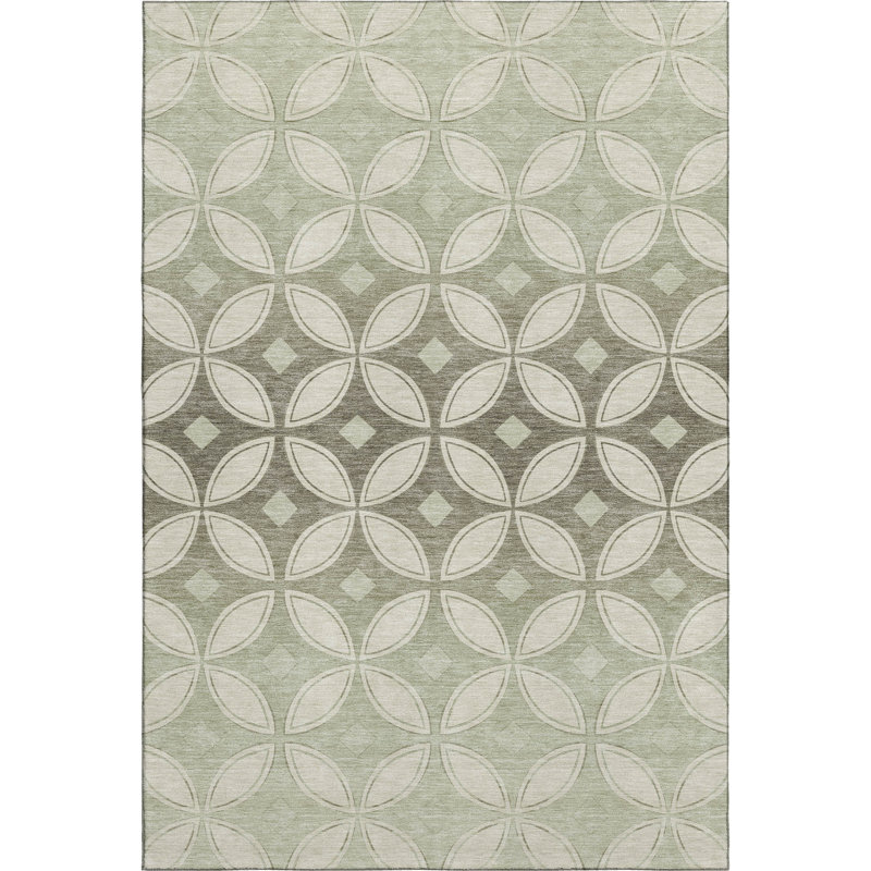 Premium Machine Washable Mayfield AMF2423 Geometric Rug, 8' x 10', Beige